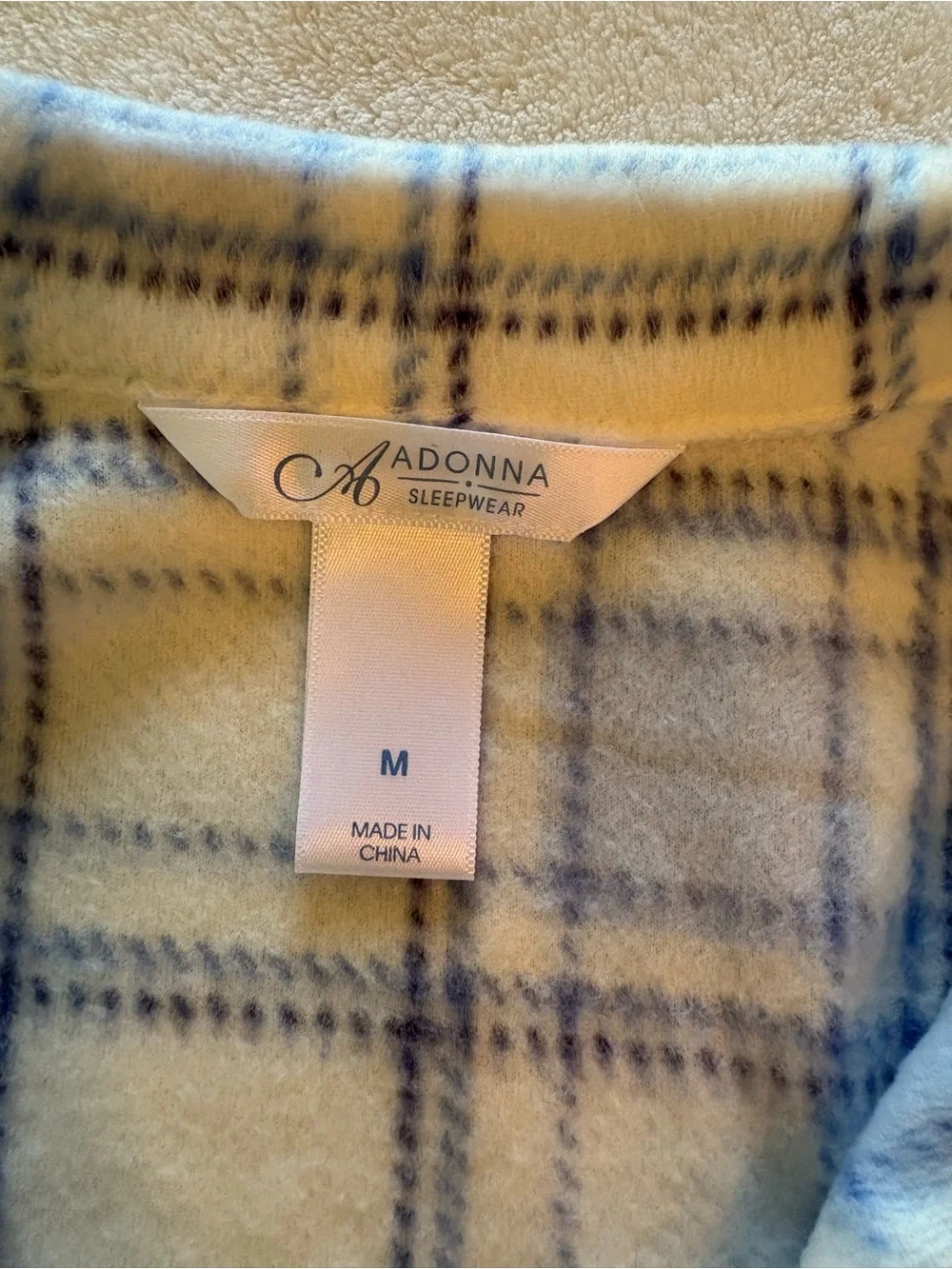 Women’s Super Soft Cozy Matching Button Down Pajama Set Blue & White Plaid